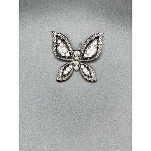 Sparkling Black Butterfly Brooch Rhinestone Pin Women Fashion Jewelry Whimsigoth